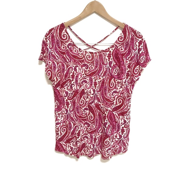 Lucky Brand Tops - NEW lucky brand paisley criss cross back t shirt